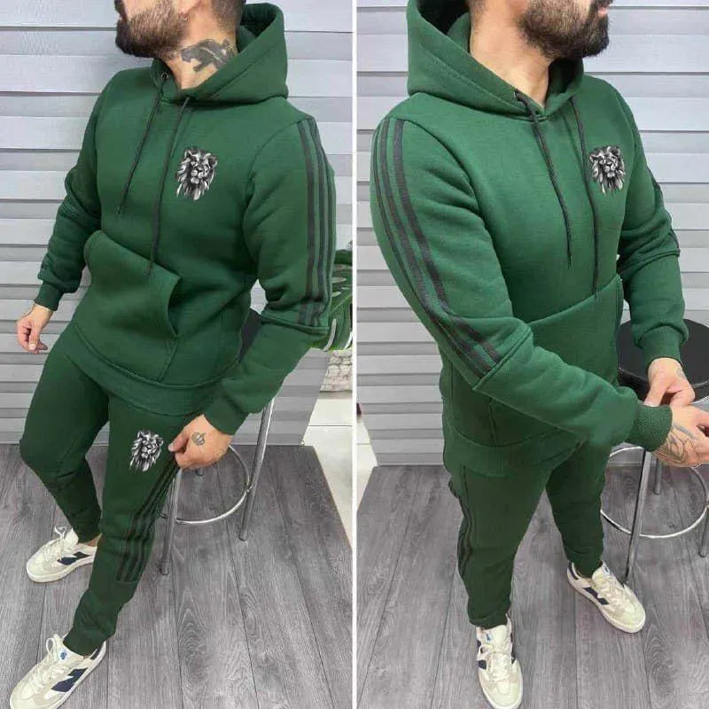 Stripe Pullover Style 2-Pcs Winter Tracksuit - MWTS-03