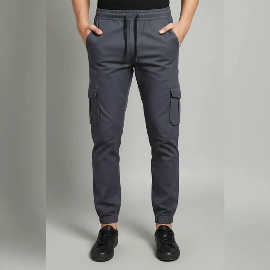 1 Pc Men's Cotton Plain Cargo Pants