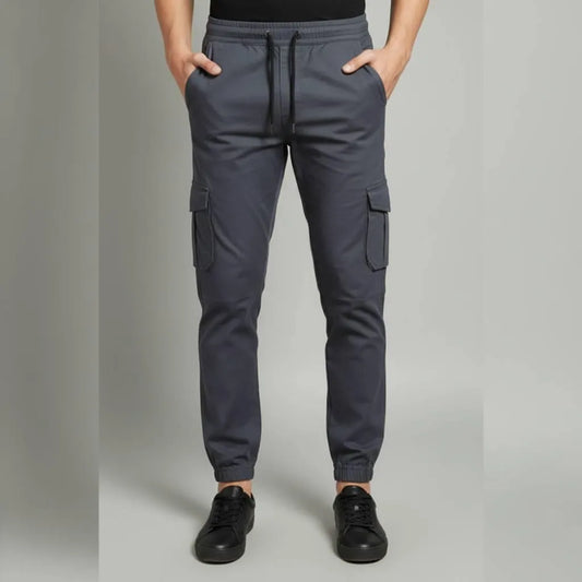 1 Pc Men's Cotton Plain Cargo Pants