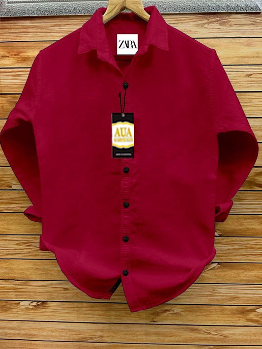 1 Pc Men's Cotton Plain Casual Shirt